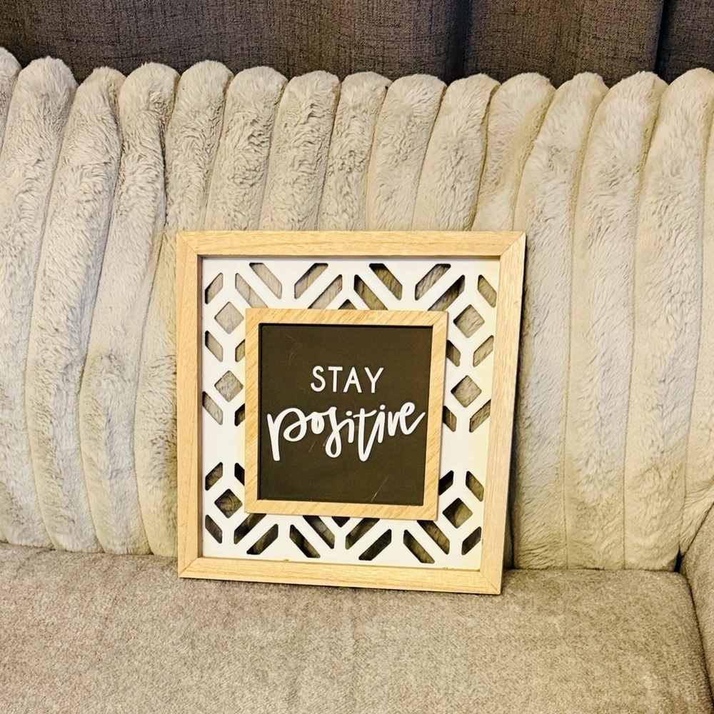 Stay Positive Wall Art with Natural Wood Frame - Picture 2 of 10